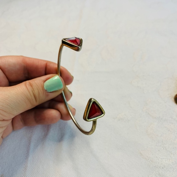 COPY - set of 3 fashion jewelry bundle red and gold spiked bracelets - Picture 9 of 15